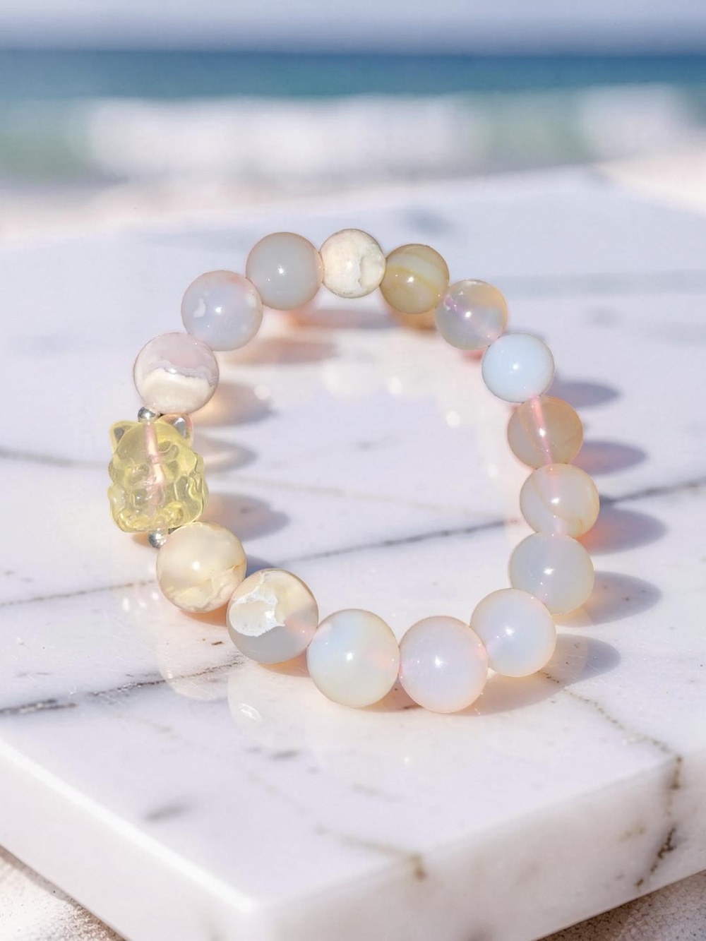 12mm Beautiful Flower Agate Bracelet 💕